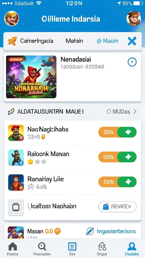 Tampilan utama aplikasi dengan navigasi yang sederhana.