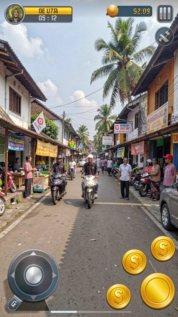 Contoh gameplay intens saat berkompetisi dengan teman.