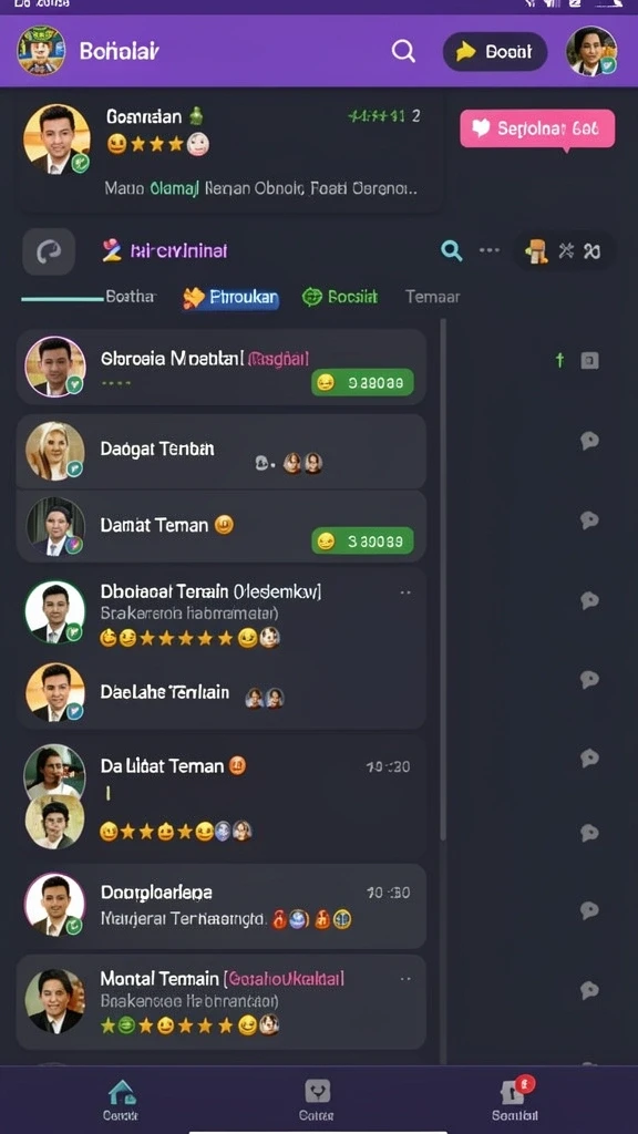 Fitur sosial yang memungkinkan pemain berinteraksi dengan teman-teman.