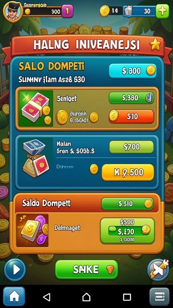 Tampilan menu utama yang menarik.