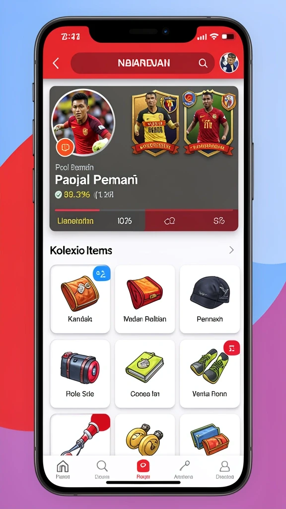 Pengguna sedang menikmati fitur interaktif dalam permainan.