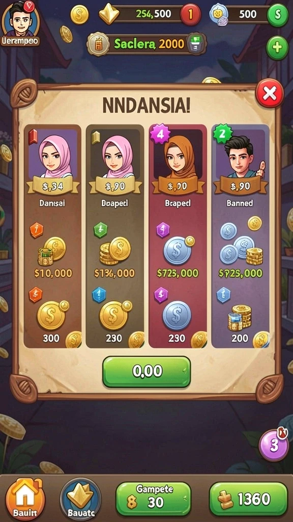 Karakter-karakter unik yang dapat dipilih pemain.