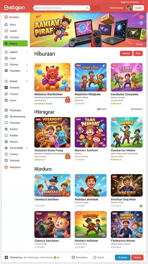 Tampilan menu utama yang menarik dan mudah digunakan.