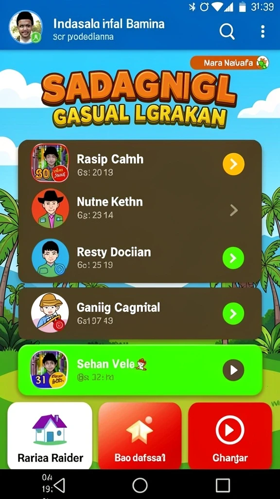 Tangkapan layar dari karakter utama dalam aksi.
